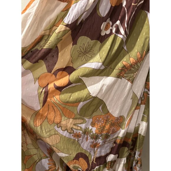 Antik Batik Bahia Cutout Ruffle Maxi Dress With Square Neckline  Adjustable Back - Picture 8 of 14